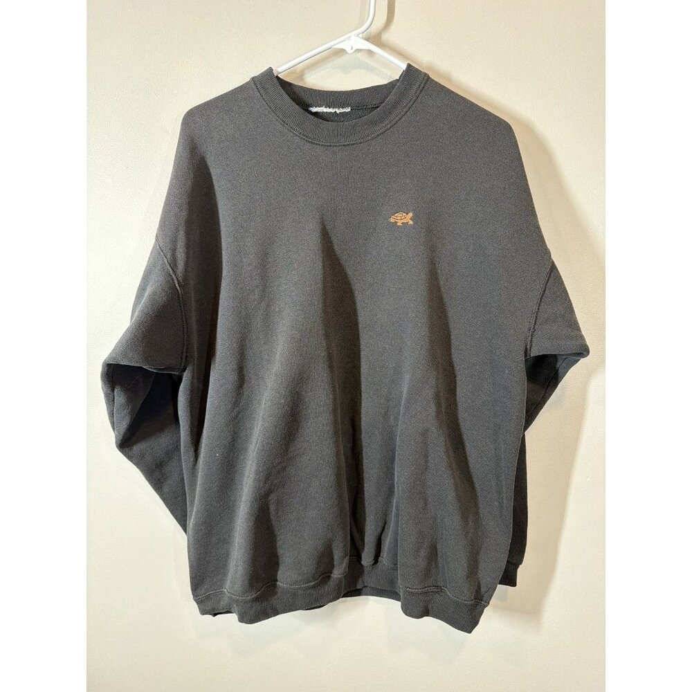 Unbranded Dark Brown Crewneck Sweatshirt with Turtle‎ Embroidery Size M? Cozy